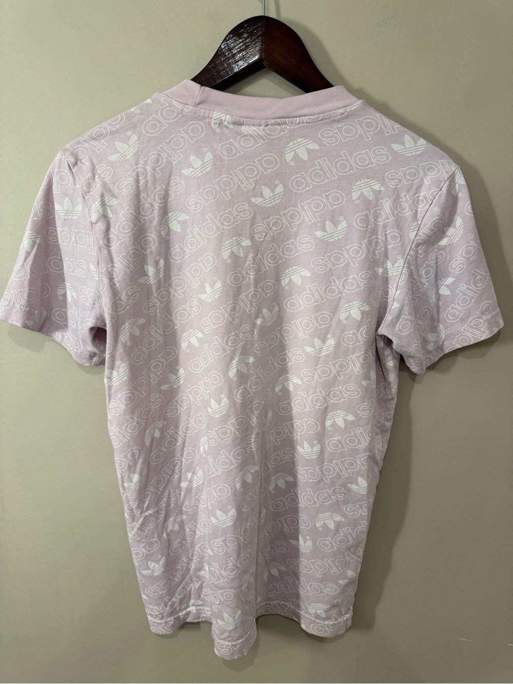 Adidas Originals All Over Trefoil Logo Tee Women’s Small Pink Graphic T-Shirt - Picture 5 of 7